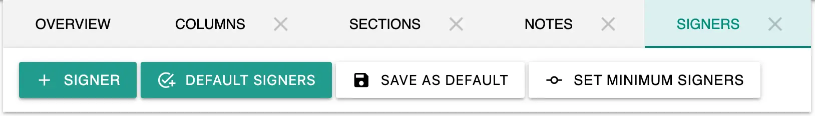 Save default signers