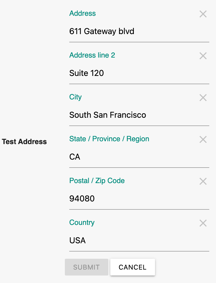 Address widget