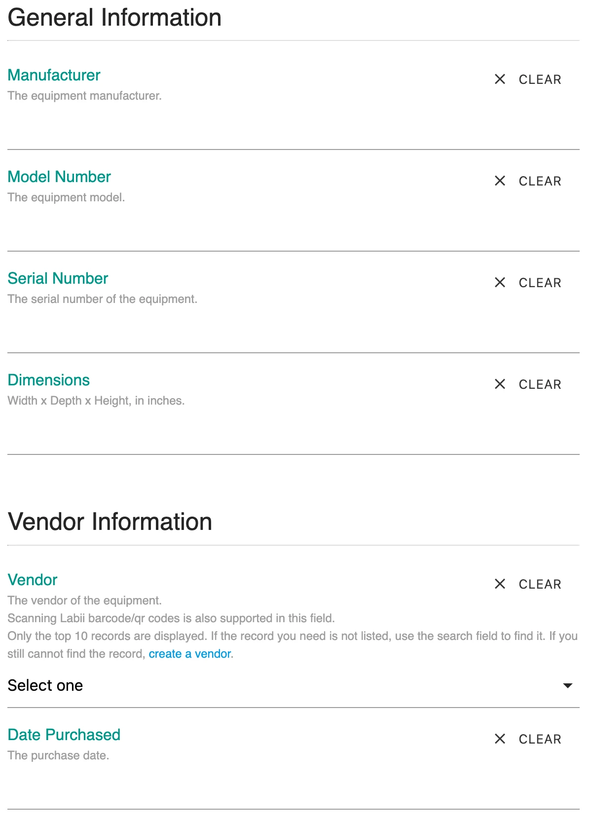 Personalize Equipment Data Fields with Labii's Customization Feature