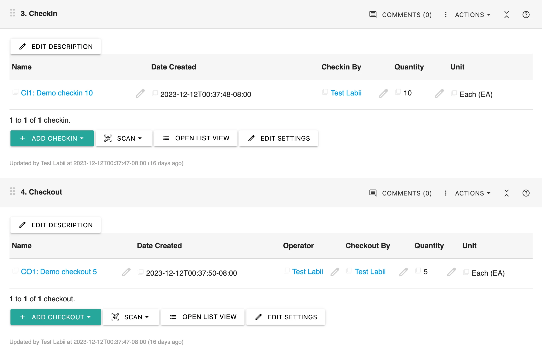 Easily Track Stock Additions and Deductions with Checkin and Checkout Sections