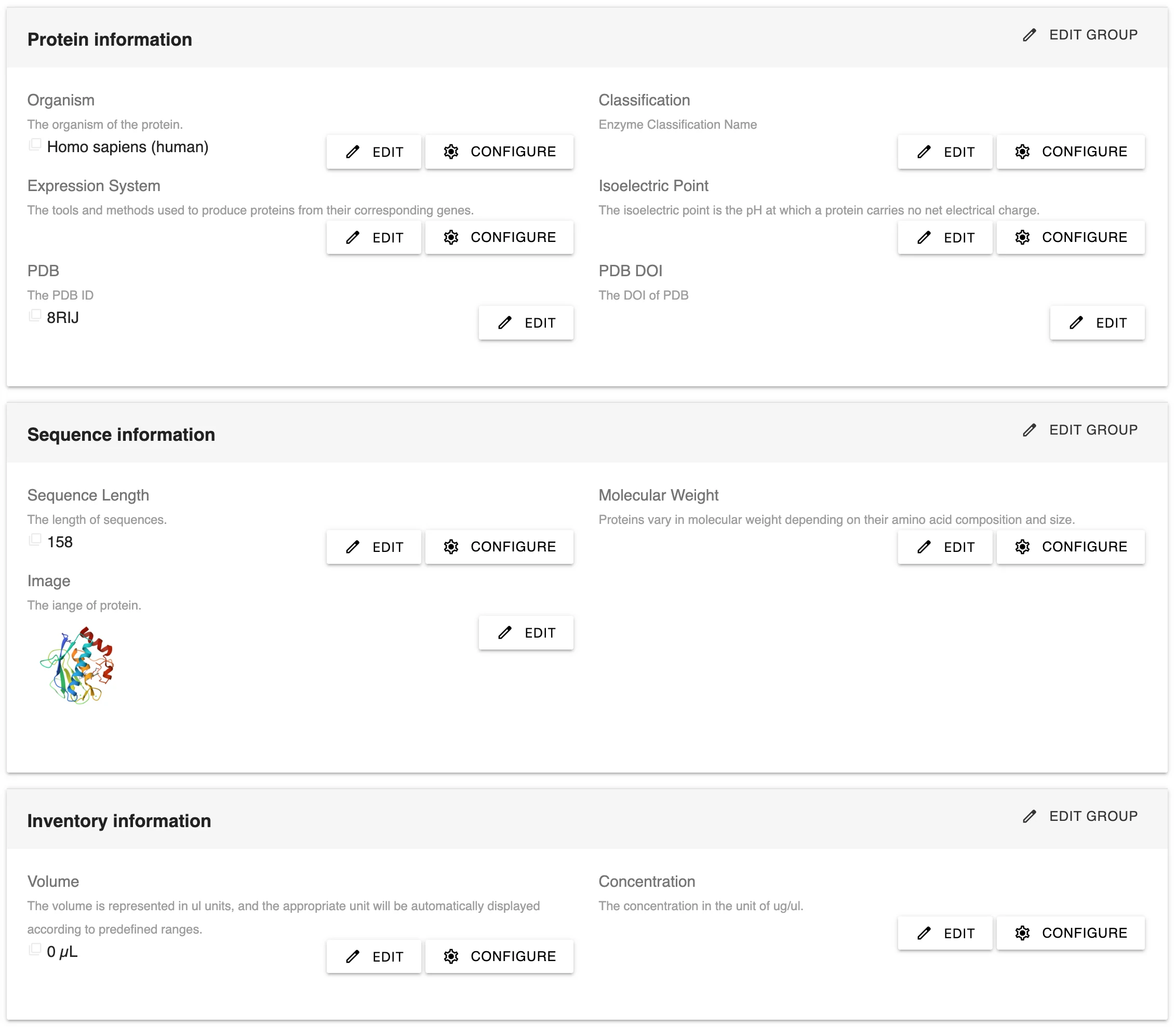 Customizable Columns to Maximize Protein Property Documentation