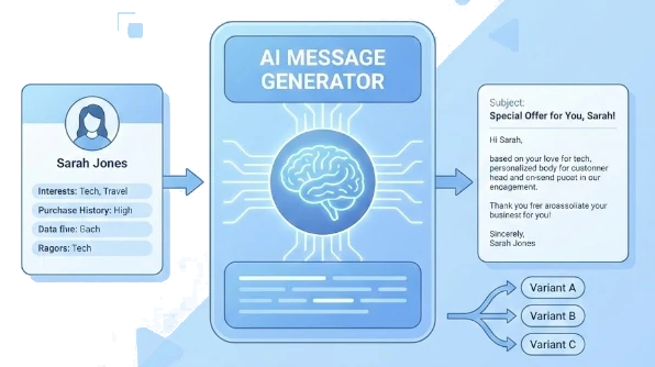 Generate personalized messages at scale with AI-powered content creation