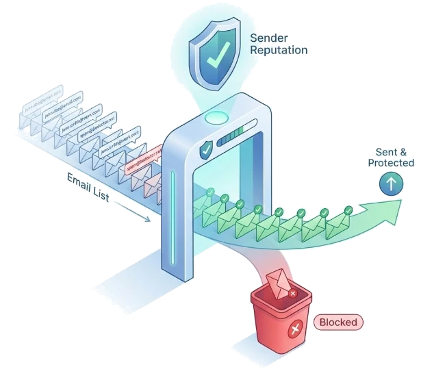 Protect deliverability with built-in email verification and validation