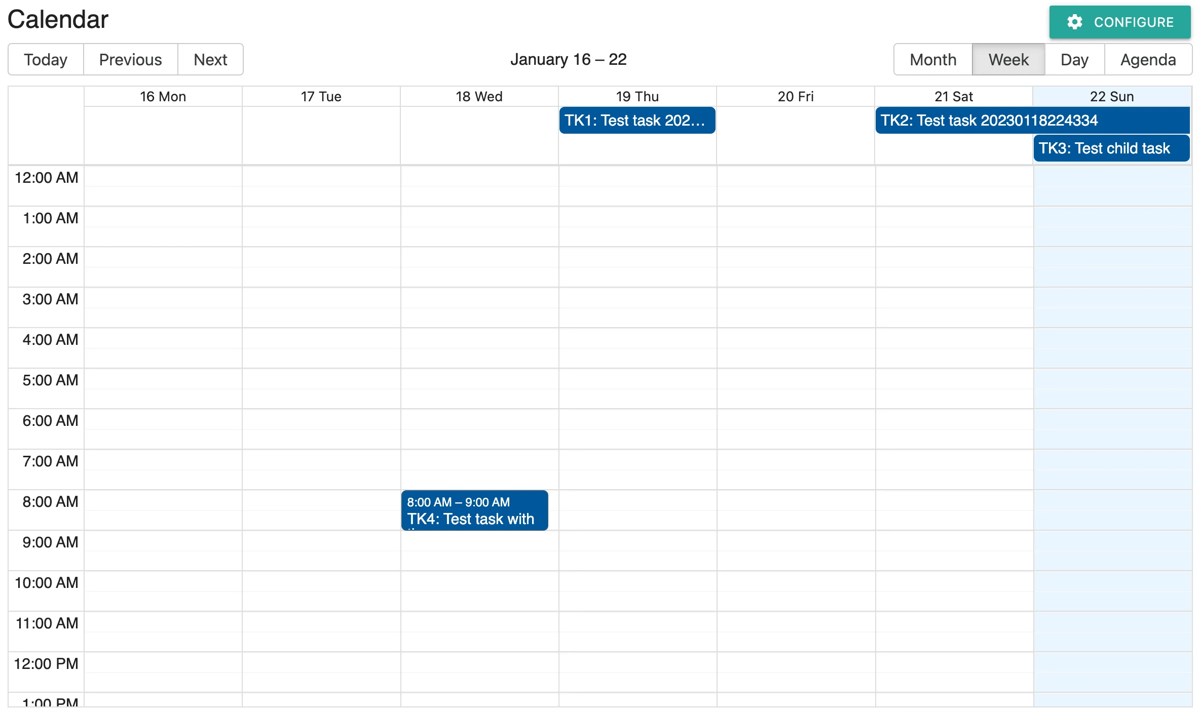 Task Management Calendar